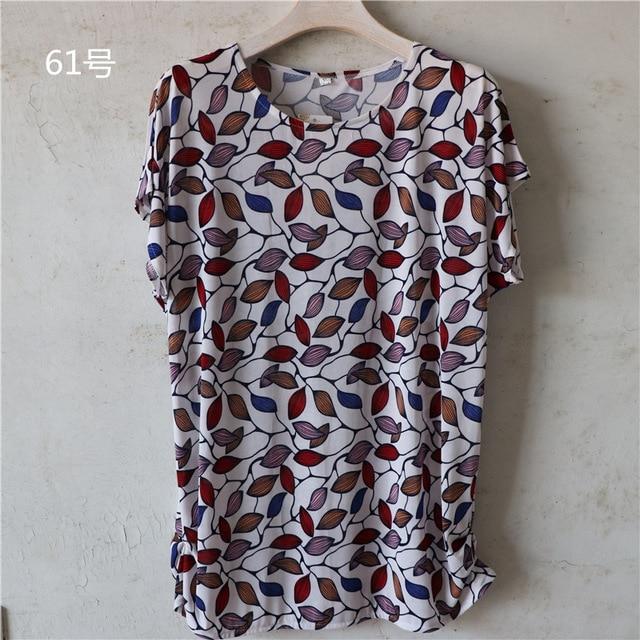 XL-5XL Women Summer Style Casual Blouses Flor Clothing Plus Size Short Sleeve Floral Blusas Shirt Women's Tops Russia 56