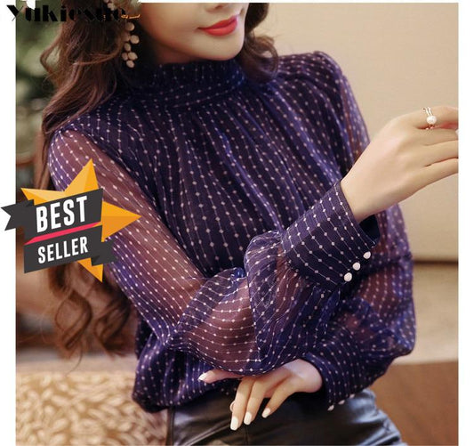 2019 summer woman top blusa mujer lace chiffon blouse women shirt long sleeve womens tops and blouses ladies plus size