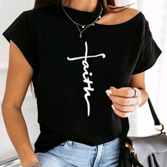 Sexy Off Shoulder Halter Women Shirt Blouse Elegant Off Shoulder Print Shirts Casual Female Summer Short Sleeve Basic Tops Blusa