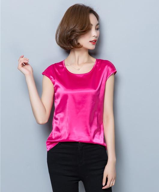 Women Blouses Casual OL Silk Blouse Summer Loose Basic Satin Shirt Work Wear Blusas Feminina Tops Shirts Plus Size XXXL/4XL Tops