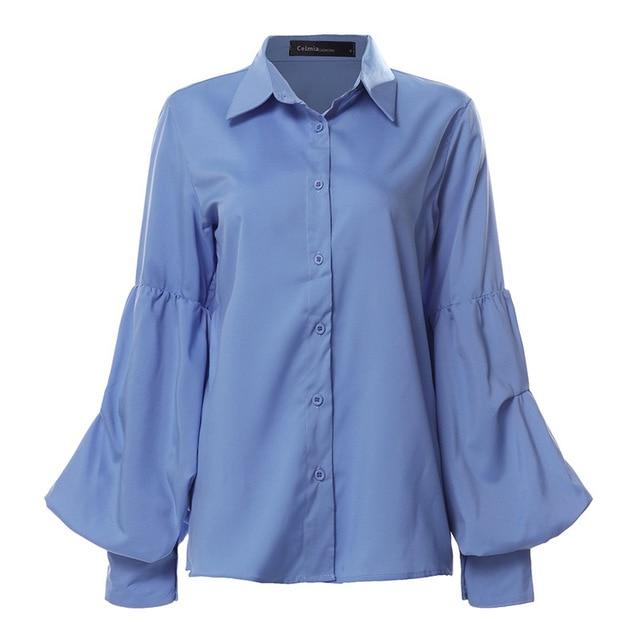 S-5XL Women Polka Dot Tops and Blouses 2020 Celmia Autumn Lantern Sleeve Casual Shirts Retro Loose Buttons Female Party Blusas