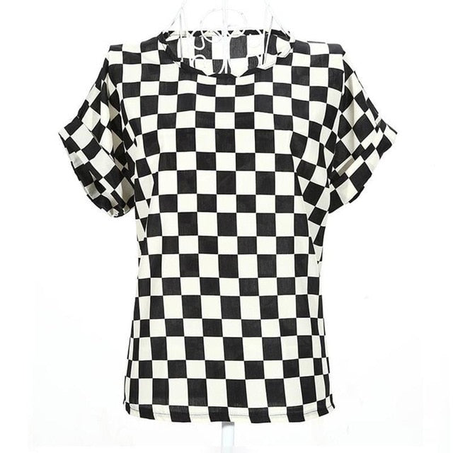 2020 New Large Size Women Pprinting Blouse Bird Bat Shirt Short-Sleeved Chiffon Blusas Femininas Roupas Summer Style