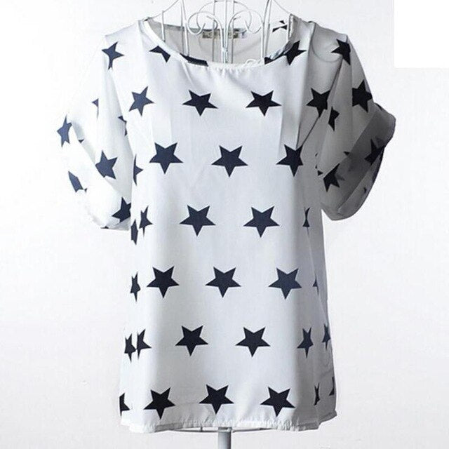 2020 New Large Size Women Pprinting Blouse Bird Bat Shirt Short-Sleeved Chiffon Blusas Femininas Roupas Summer Style
