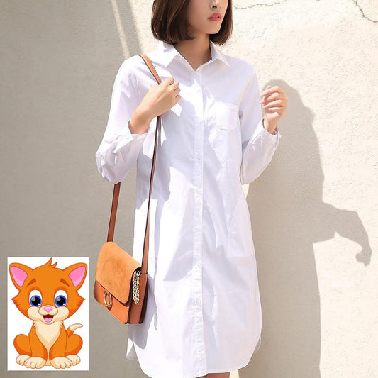 2 Colors S-4XL Large Size Long Shirts For Women BF Boyfriend Style Brief Collar Loose Tops Fashion Casual Oversize Blouse