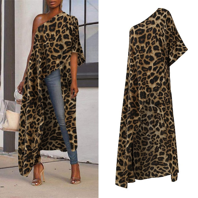 VONDA 2020 Summer Tunic Women Sexy Off One Shoulder Party Shirts Holiday Tops Plus Size Elegant Bohemian Blusas Femininas