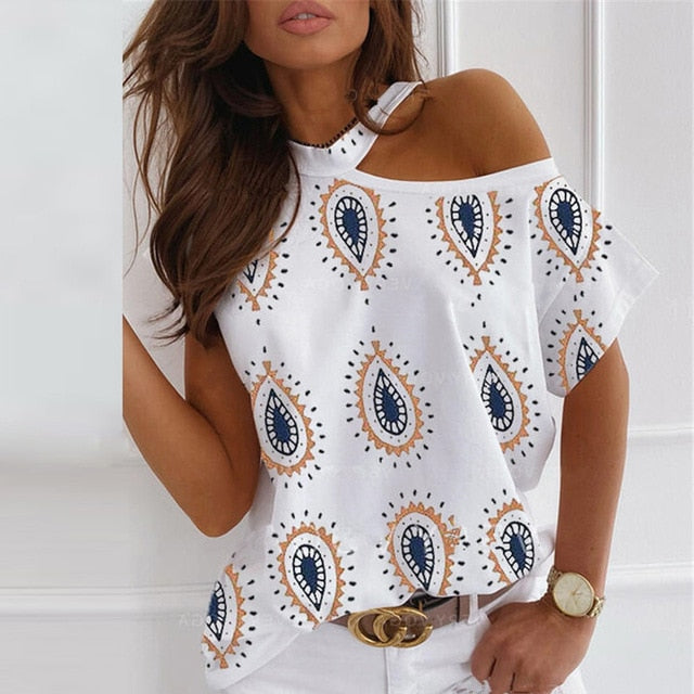 Sexy Off Shoulder Solid Color Blouse Women Shirts 2020 New Summer Short Sleeve Tops Casual Loose Halter Backless Ladies Blouses