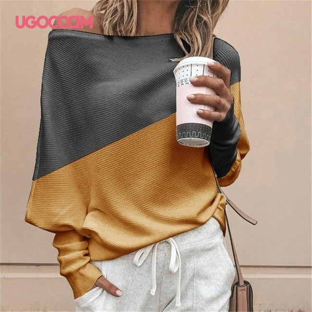 UGOCCAM Sexy Blouse Women Long Sleeve Women Blouses Autumn Loose Women Top Shirts Lady Blouse Shirt Women Shirt Plus Size Blusas