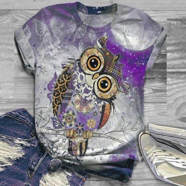 Casual Animal Print Women 3D Blouse Shirts 2020 Summer Short Sleeve Harajuku Tops Blusa Female Elegant O Neck Streetwear Blouses