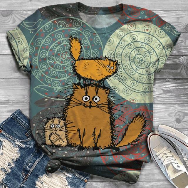 Casual Animal Print Women 3D Blouse Shirts 2020 Summer Short Sleeve Harajuku Tops Blusa Female Elegant O Neck Streetwear Blouses