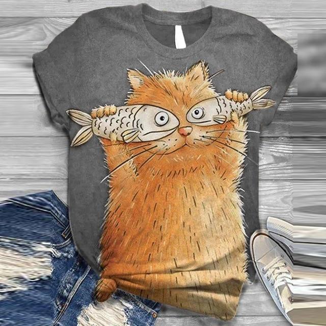 Casual Animal Print Women 3D Blouse Shirts 2020 Summer Short Sleeve Harajuku Tops Blusa Female Elegant O Neck Streetwear Blouses