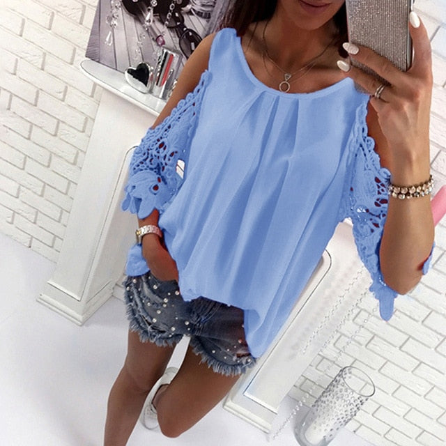 GAOKE Off shoulder white blouse shirt Women bodycon blouse elegant summer sexy shirt 2020 female blusas tops & tees
