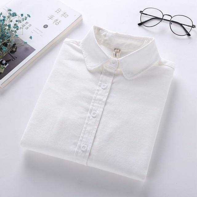 Women Blouse New Casual BRAND Long Sleeve Oxford White Blue Shirt Woman Office Wear Shirts High Quality Blusas Ladies Tops