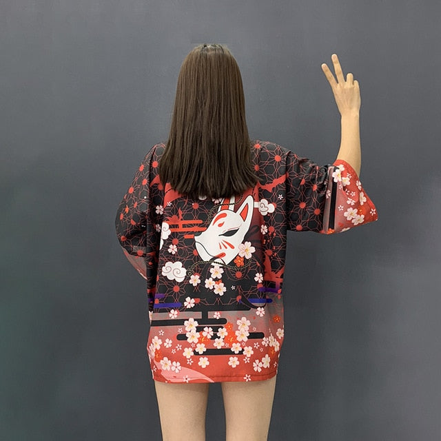 Womens tops and blouses 2020 harajuku kawaii shirt Japanese streetwear outfit kimono cardigan female yukata blouse women  AA001