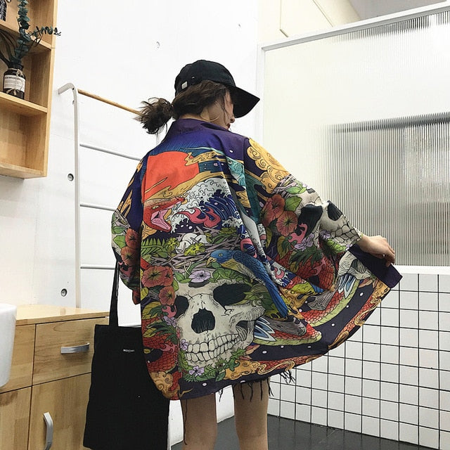 Womens tops and blouses 2020 harajuku kawaii shirt Japanese streetwear outfit kimono cardigan female yukata blouse women  AA001