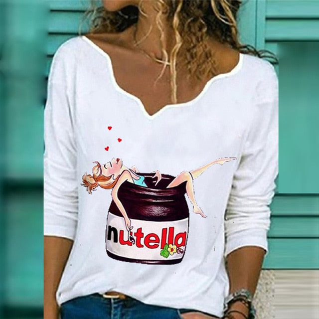 Autumn Women Elegant V-Neck Print Blouse Shirt 2020 New Casual Loose Long Sleeve Tops Ladies Plus Size Streetwear Pullover Blusa