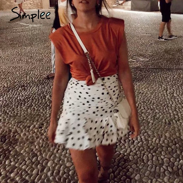 Simplee O-neck women tank tops Casual streetwear leisure summer female tops Chic ladies party club wear tops 2020 new fashion