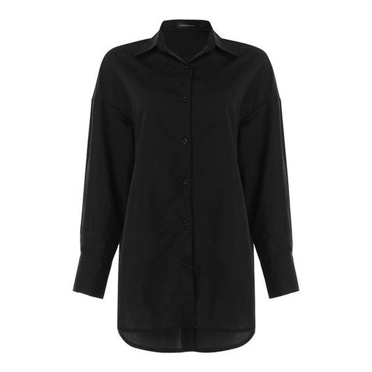 Vintage Casual Long Sleeve Lapel Tunic Tops Solid Loose Blouse Shirts Celmia 2020 Autumn Pleated Irregular Split Hem Chic Blusas