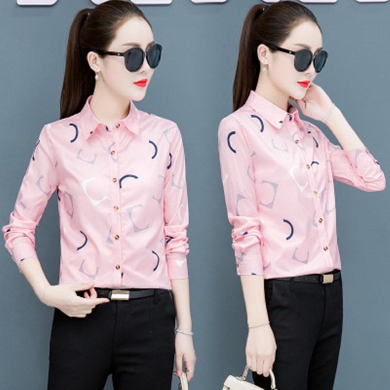 Chiffon Blouse Women's Autumn Plus Size Office Shirt Casual Tops Pink Blusas Mujer De Moda 2020 Oversized Lapel Student