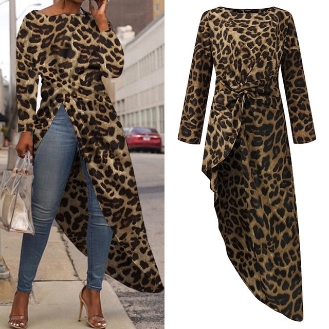 VONDA Women Asymmetrical Blouse Sexy Split Hem Striped Party Tops Long Ladies Office Shirts 2020 Women Tunic Plus Size Blusas