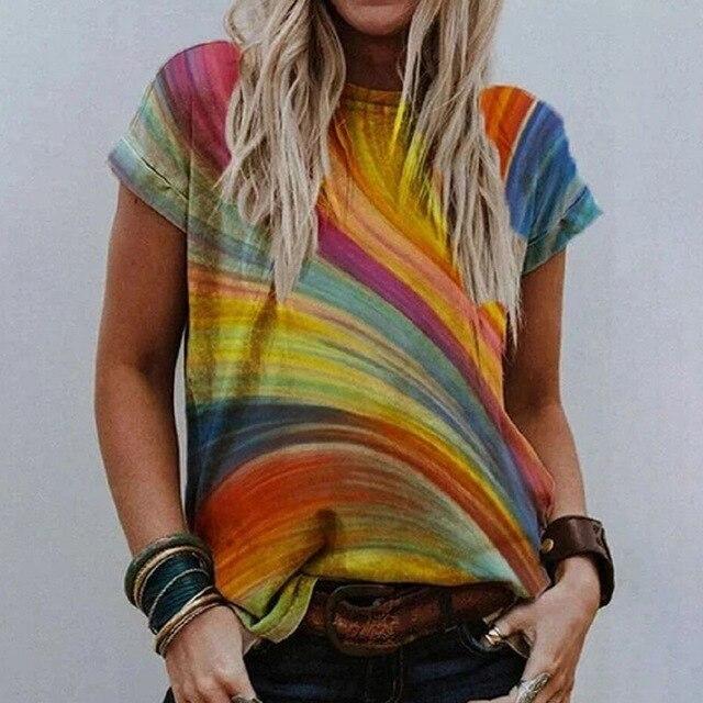 Summer Women Vintage Print Blouse Shirts 2020 Elegant O Neck Female Pullover Tops Casual Loose Short Sleeve Streetwear Blusa XXL