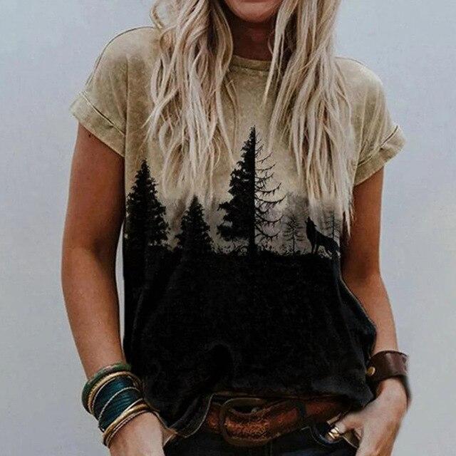 Summer Women Vintage Print Blouse Shirts 2020 Elegant O Neck Female Pullover Tops Casual Loose Short Sleeve Streetwear Blusa XXL