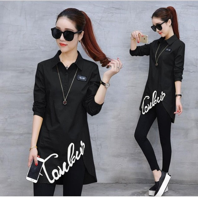 Cotton shirt tops 2020 spring autumn blouse new women's  blouse fashion long-sleeved slim wild Han Fan shirt tops