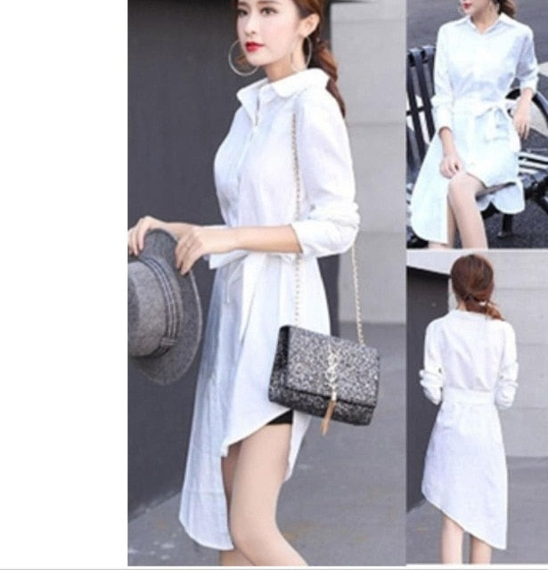 Cotton shirt tops 2020 spring autumn blouse new women's  blouse fashion long-sleeved slim wild Han Fan shirt tops