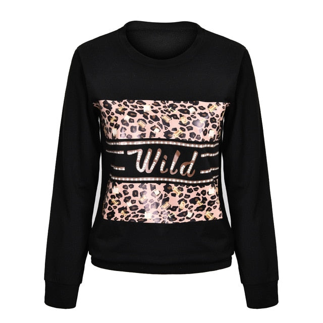 Letter Print Women Blouses And Shirt Spring Autumn Long Sleeve Fashion Leopard Top Blouses For Lady 2020 Casual Female Tee Shirt