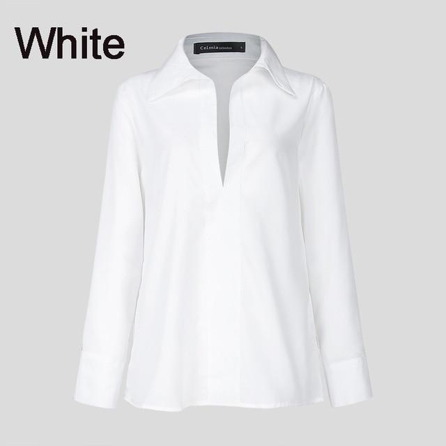 Plus Size Celmia Sexy Leopard Stitching Blouse Women Autumn V-Neck Long Sleeve Shirts Casual Loose Tops Vintage Blusas Clothing