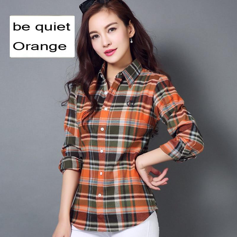 2020 fashion ladies plaid shirt tops long sleeve women casual embroidered shirt Pure cotton flannel shirt blouse women shirts