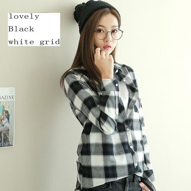 2020 fashion ladies plaid shirt tops long sleeve women casual embroidered shirt Pure cotton flannel shirt blouse women shirts