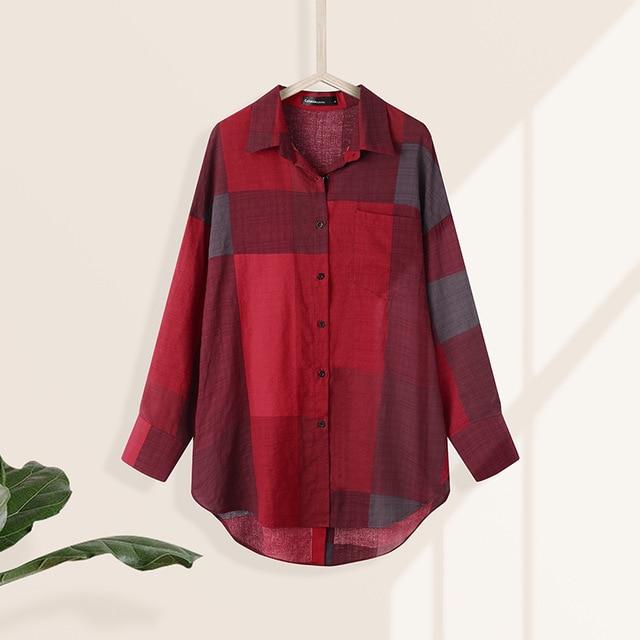 Vintage Casual Long Sleeve Lapel Tunic Tops Solid Loose Blouse Shirts Celmia 2020 Autumn Pleated Irregular Split Hem Chic Blusas