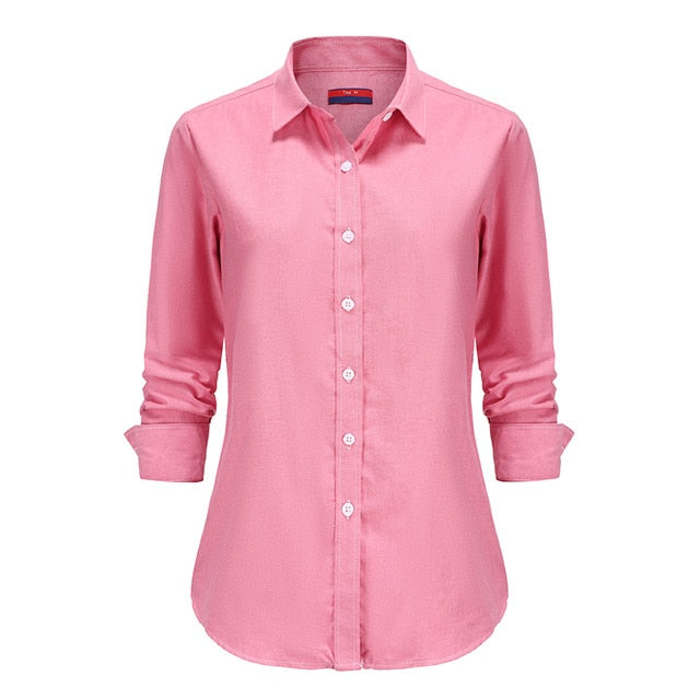 Dioufond Women Long Sleeve Shirt Fashion Clothes White Black Slim Patchwork Dot Cotton Blouse Office Ladies Plus Size Formal Top