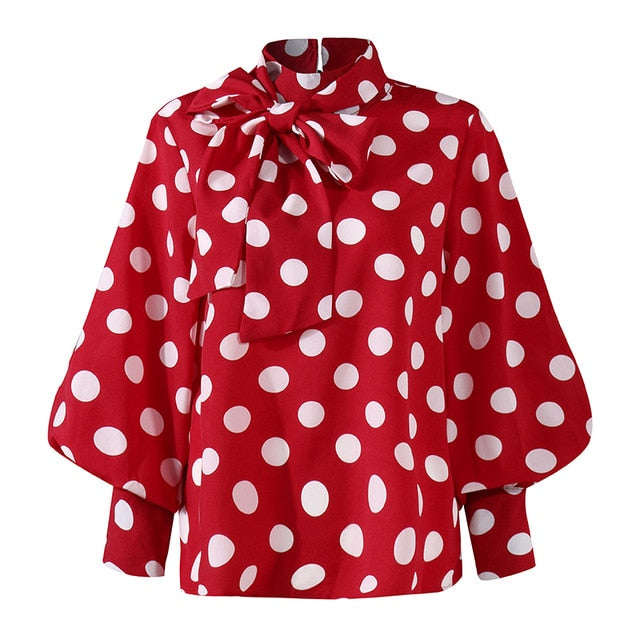 Celmia Plus Size Women Satin Blouse 2020 Fashion Tunic Top Elegant OL Bow Tie Neck Lantern Sleeve Office Shirt Casual Blusas 5XL