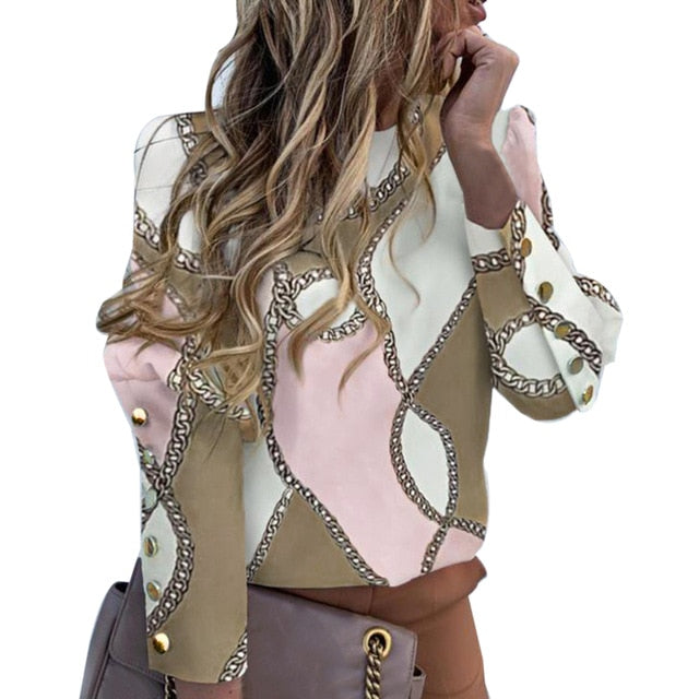 JODIMITTY Fashion Chiffon Blouse Casual Autumn Winter Ladies Sexy V-Neck Tops Female Women Long Sleeve Shirt Blusas Dress Women