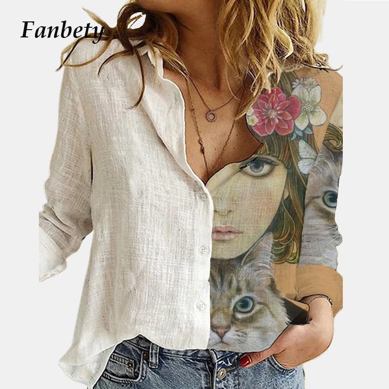 Women Elegant Turn-down Collar Button Blouse Shirt 2020 Autumn Floral Print Long Sleeve Tops Ladies New Casual Plus Size Blouses