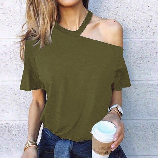 Women Sexy Heart Print Halter Blouse Shirt Fashion Off Shoulder  Long Sleeve Tops Pullovers Autumn Casual Slim Streetwear Blusas