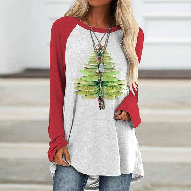 Vintage Abstract Face Printed V Neck Blouse Shirt Women Autumn Long Sleeve Irregular Tops Pullover Casual Loose Harajuku Blouses