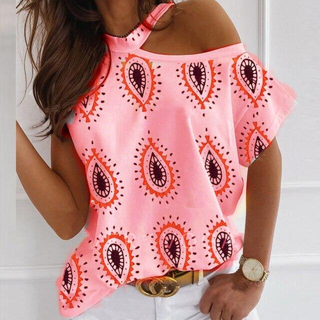 Women Sexy Heart Print Halter Blouse Shirt Fashion Off Shoulder  Long Sleeve Tops Pullovers Autumn Casual Slim Streetwear Blusas