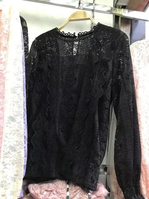 New Women Mesh Sheer Blouse See-through Lantern Long Sleeve Blouse Fashion Button Transparent White Shirt Female Blusas