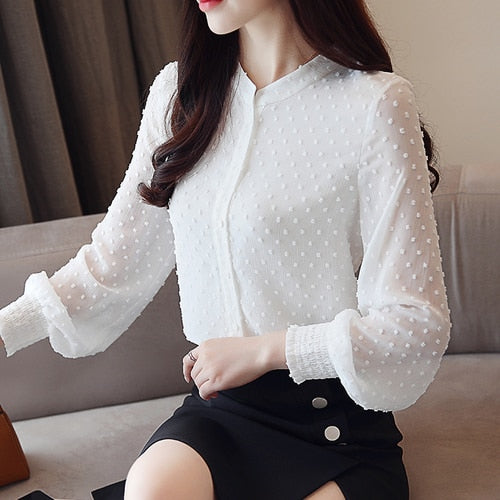 Fashion Woman Blouses 2020 Autumn Long Sleeve Women Shirts White Blouse Tops Office Work Wear Women Blouse Shirt Blusas 0974 60