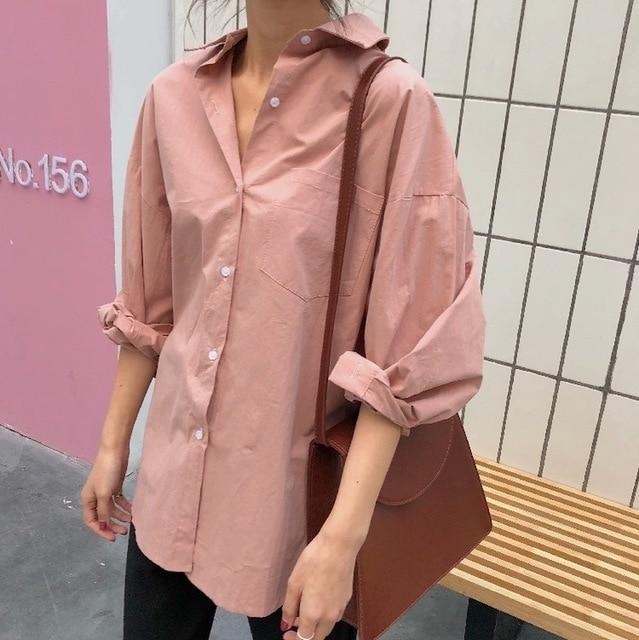 Women White Shirt Cotton 2021 Spring Autumn Vintage Ladies Tops Long Sleeve Casual Turn-down Collar Women's Loose Blouses 11456