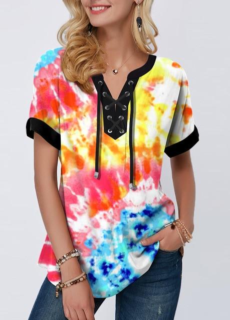 Summer 2021 Sexy 3D Fashion Women Ruffles Printed Tops Tees Big Large Plus Sizes Elegant Femme Blouse Shirt Befree Boho Casual