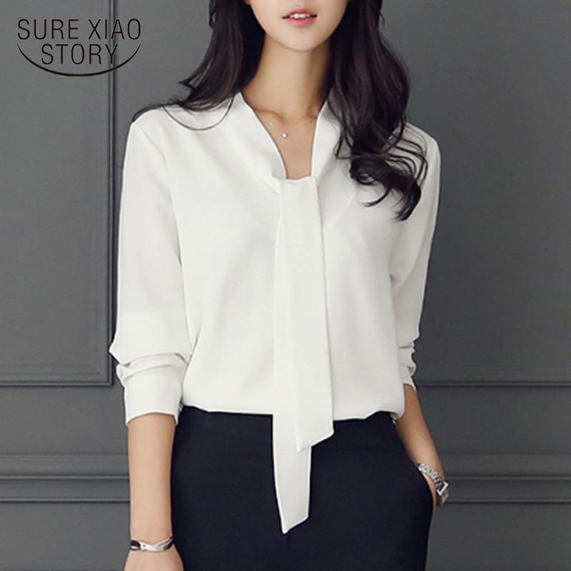 long-sleeved bow tie shirt 2020 autumn and winter new fashion women clothing  loose chiffon shirt women's blouse tops 699C  30