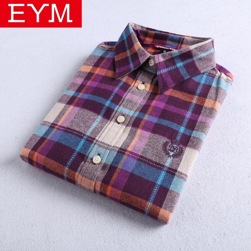 2019 Autumn Winter New Women's Flannel Plaid Shirt 100% Cotton Casual Style Blouses Long Sleeve Shirt Female Blusas Office Tops
