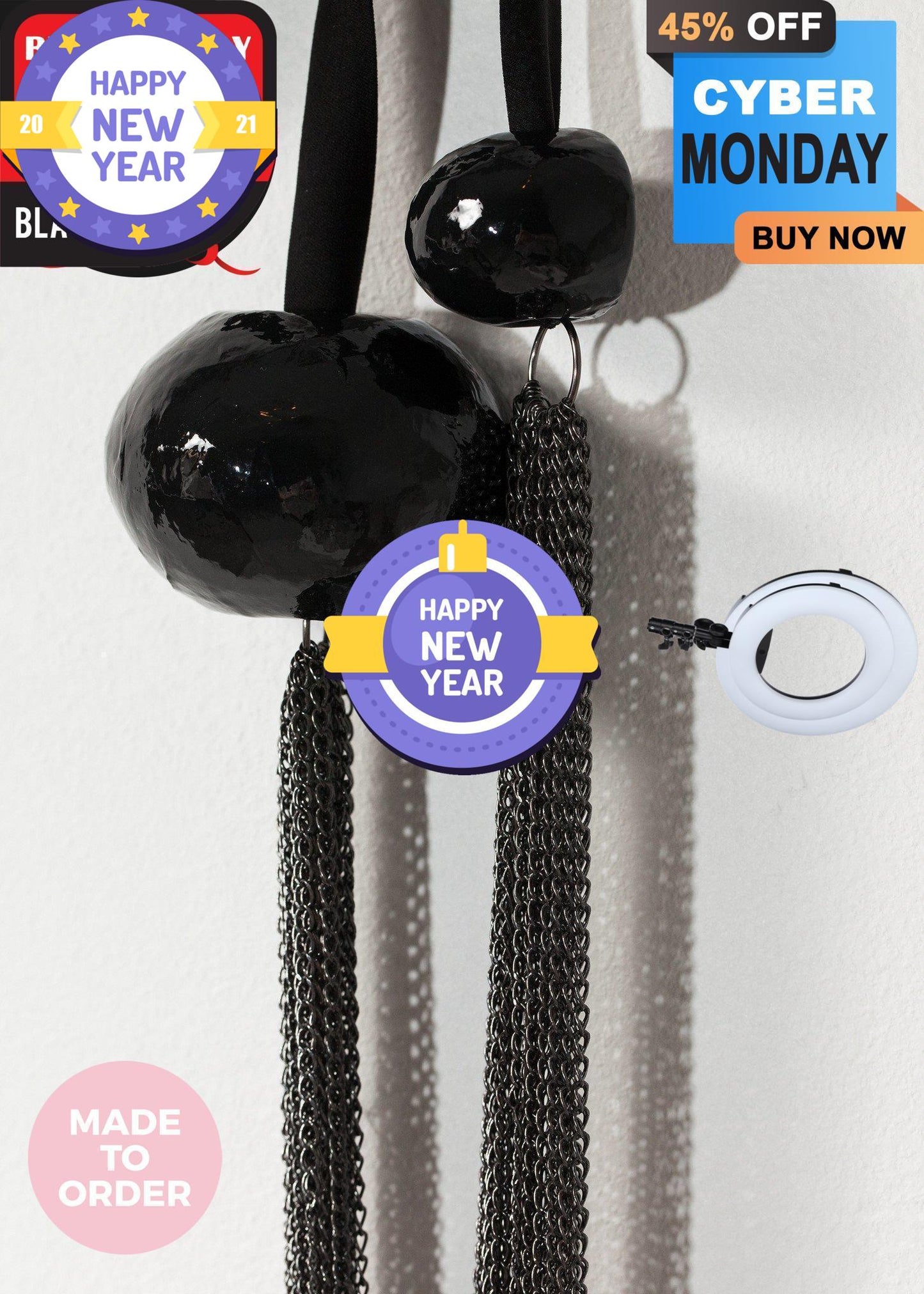 Cascade Necklace in Black