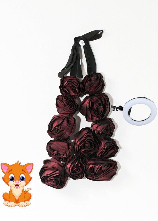 Rose Necklace in Red